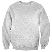 Tonga White Sunday Sweatshirt Tongan Tribal Heritage Tattoos - Polynesian Pride