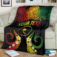 Personalised Chuuk Independence Day Blanket Polynesian Tattoo and Plumeria Reggae Color LT03 - Polynesian Pride