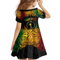 Personalised Chuuk Independence Day Family Matching Off Shoulder Maxi Dress and Hawaiian Shirt Polynesian Tattoo and Plumeria Reggae Color LT03 - Polynesian Pride