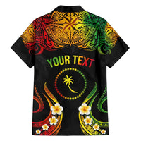 Personalised Chuuk Independence Day Family Matching Off Shoulder Maxi Dress and Hawaiian Shirt Polynesian Tattoo and Plumeria Reggae Color LT03 - Polynesian Pride