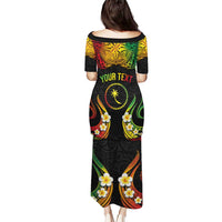 Personalised Chuuk Independence Day Puletasi Polynesian Tattoo and Plumeria Reggae Color LT03 - Polynesian Pride
