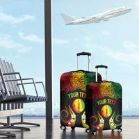 Personalised New Caledonia Independence Day Luggage Cover Polynesian Tattoo and Plumeria Reggae Color LT03 - Polynesian Pride