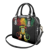 Personalised Tuvalu Independence Day Shoulder Handbag Polynesian Tattoo and Plumeria Reggae Color LT03 - Polynesian Pride