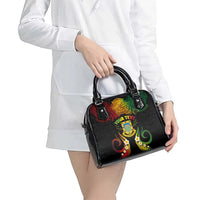 Personalised Tuvalu Independence Day Shoulder Handbag Polynesian Tattoo and Plumeria Reggae Color LT03 - Polynesian Pride