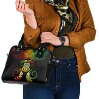 Personalised Tuvalu Independence Day Shoulder Handbag Polynesian Tattoo and Plumeria Reggae Color LT03 - Polynesian Pride