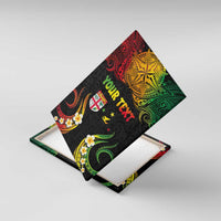 Personalised Malampa Fiji Day Canvas Wall Art Polynesian Tattoo and Plumeria Reggae Color