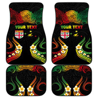 Personalised Malampa Fiji Day Car Mats Polynesian Tattoo and Plumeria Reggae Color
