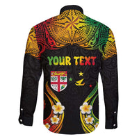 Personalised Malampa Fiji Day Family Matching Tank Maxi Dress and Hawaiian Shirt Polynesian Tattoo and Plumeria Reggae Color LT03 - Polynesian Pride