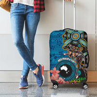 Fiji and Australia Kangaroos Luggage Cover Indigenous Aboriginal and Fijian Masi Tribal Tattoo
