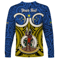 Personalised Vanuatu Tafea Province Long Sleeve Shirt Pig Tusk Mix Maori Pattern and Namele Leaf LT03 - Polynesian Pride