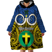 Personalised Vanuatu Tafea Province Wearable Blanket Hoodie Pig Tusk Mix Maori Pattern and Namele Leaf LT03 - Polynesian Pride