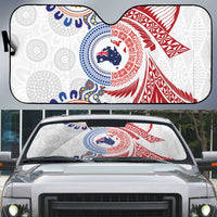 Tongan and Australian Culture Together Auto Sun Shade Ngatu Art Tribal Aboriginal Tattoo Pattern - Polynesian Pride