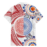 Tongan and Australian Culture Together Family Matching Mermaid Dress and Hawaiian Shirt Ngatu Art Tribal Aboriginal Tattoo Pattern - Polynesian Pride