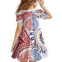 Tongan and Australian Culture Together Family Matching Off Shoulder Maxi Dress and Hawaiian Shirt Ngatu Art Tribal Aboriginal Tattoo Pattern - Polynesian Pride