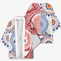 Tongan and Australian Culture Together Kimono Ngatu Art Tribal Aboriginal Tattoo Pattern - Polynesian Pride