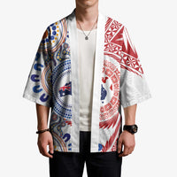 Tongan and Australian Culture Together Kimono Ngatu Art Tribal Aboriginal Tattoo Pattern - Polynesian Pride