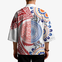 Tongan and Australian Culture Together Kimono Ngatu Art Tribal Aboriginal Tattoo Pattern - Polynesian Pride