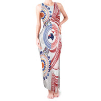 Tongan and Australian Culture Together Tank Maxi Dress Ngatu Art Tribal Aboriginal Tattoo Pattern - Polynesian Pride
