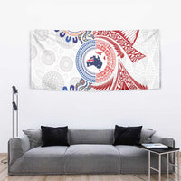 Tongan and Australian Culture Together Tapestry Ngatu Art Tribal Aboriginal Tattoo Pattern - Polynesian Pride