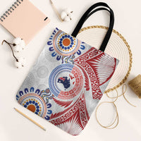 Tongan and Australian Culture Together Tote Bag Ngatu Art Tribal Aboriginal Tattoo Pattern - Polynesian Pride