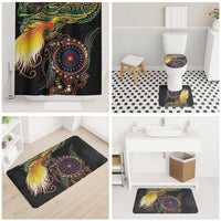 Papua New Guinea and Australia Together Bathroom Set Bird of Paradise and Kangaroo Melanesian Aboriginal Motifs - Polynesian Pride
