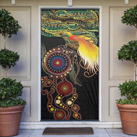 Papua New Guinea and Australia Together Door Cover Bird of Paradise and Kangaroo Melanesian Aboriginal Motifs - Polynesian Pride