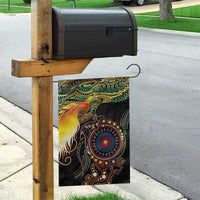 Papua New Guinea and Australia Together Garden Flag Bird of Paradise and Kangaroo Melanesian Aboriginal Motifs - Polynesian Pride