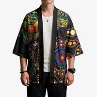 Papua New Guinea and Australia Together Kimono Bird of Paradise and Kangaroo Melanesian Aboriginal Motifs - Polynesian Pride