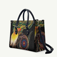 Papua New Guinea and Australia Together Leather Bag Bird of Paradise and Kangaroo Melanesian Aboriginal Motifs - Polynesian Pride