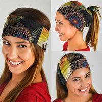 Papua New Guinea and Australia Together Neck Gaiter Bird of Paradise and Kangaroo Melanesian Aboriginal Motifs - Polynesian Pride