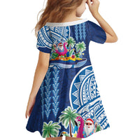 Hawaiian Mele Kalikimaka Family Matching Tank Maxi Dress and Hawaiian Shirt Funny Santa on Whale Island with Kakau Tattoos LT03 - Polynesian Pride