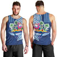 Hawaiian Mele Kalikimaka Men Tank Top Funny Santa on Whale Island with Kakau Tattoos - Polynesian Pride