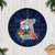 Guam Christmas Tree Skirt Santa Gift Latte Stone and Sea Turle Mix Hibiscus Chamorro Blue Style LT03