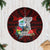 Guam Christmas Tree Skirt Santa Gift Latte Stone and Sea Turle Mix Hibiscus Chamorro Red Style LT03