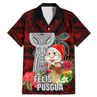 Custom Guam Christmas Family Matching Mermaid Dress and Hawaiian Shirt Santa Gift Latte Stone and Sea Turle Mix Hibiscus Chamorro Red Style LT03