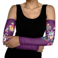 Hawaiian Turtles and Tropical Plants Arm Sleeves Purple Watercolor LT03 - Polynesian Pride
