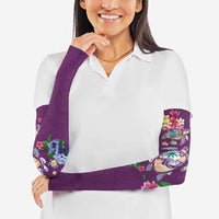 Hawaiian Turtles and Tropical Plants Arm Sleeves Purple Watercolor LT03 - Polynesian Pride