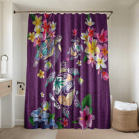 Hawaiian Turtles and Tropical Plants Bathroom Set Purple Watercolor