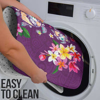 Hawaiian Turtles and Tropical Plants Bathroom Set Purple Watercolor