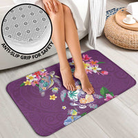 Hawaiian Turtles and Tropical Plants Bathroom Set Purple Watercolor