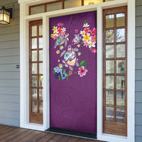 Hawaiian Turtles and Tropical Plants Door Cover Purple Watercolor LT03 - Polynesian Pride
