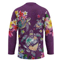 Hawaiian Turtles and Tropical Plants Hockey Jersey Purple Watercolor LT03 - Polynesian Pride