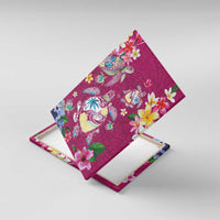 Hawaiian Turtles and Tropical Plants Canvas Wall Art Pink Watercolor