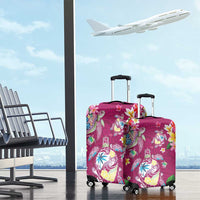 Hawaiian Turtles and Tropical Plants Luggage Cover Pink Watercolor LT03 - Polynesian Pride