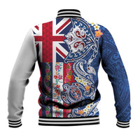 Hawaiian Manta Ray and Turtle Tribal Tattoo Baseball Jacket With Hawaii Flag and Flowers LT03 - Polynesian Pride
