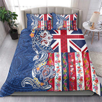Hawaiian Manta Ray and Turtle Tribal Tattoo Bedding Set With Hawaii Flag and Flowers LT03 - Polynesian Pride
