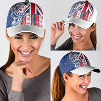 Hawaiian Manta Ray Classic Cap with Hawaii Flag and Flowers