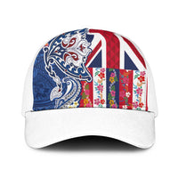 Hawaiian Manta Ray Mesh Trucker Cap with Hawaii Flag and Flowers