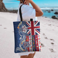 Hawaiian Manta Ray and Turtle Tribal Tattoo Tote Bag With Hawaii Flag and Flowers