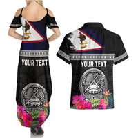 Personalized American Samoa Flag Day Couples Matching Summer Maxi Dress and Hawaiian Shirt Tanoa and Fue mix Hibiscus Flower Polynesian Pattern LT03 - Polynesian Pride